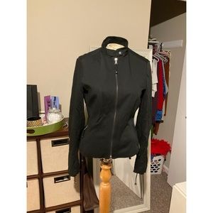 Elie Tahari black corset inspired motorcycle jacket size M